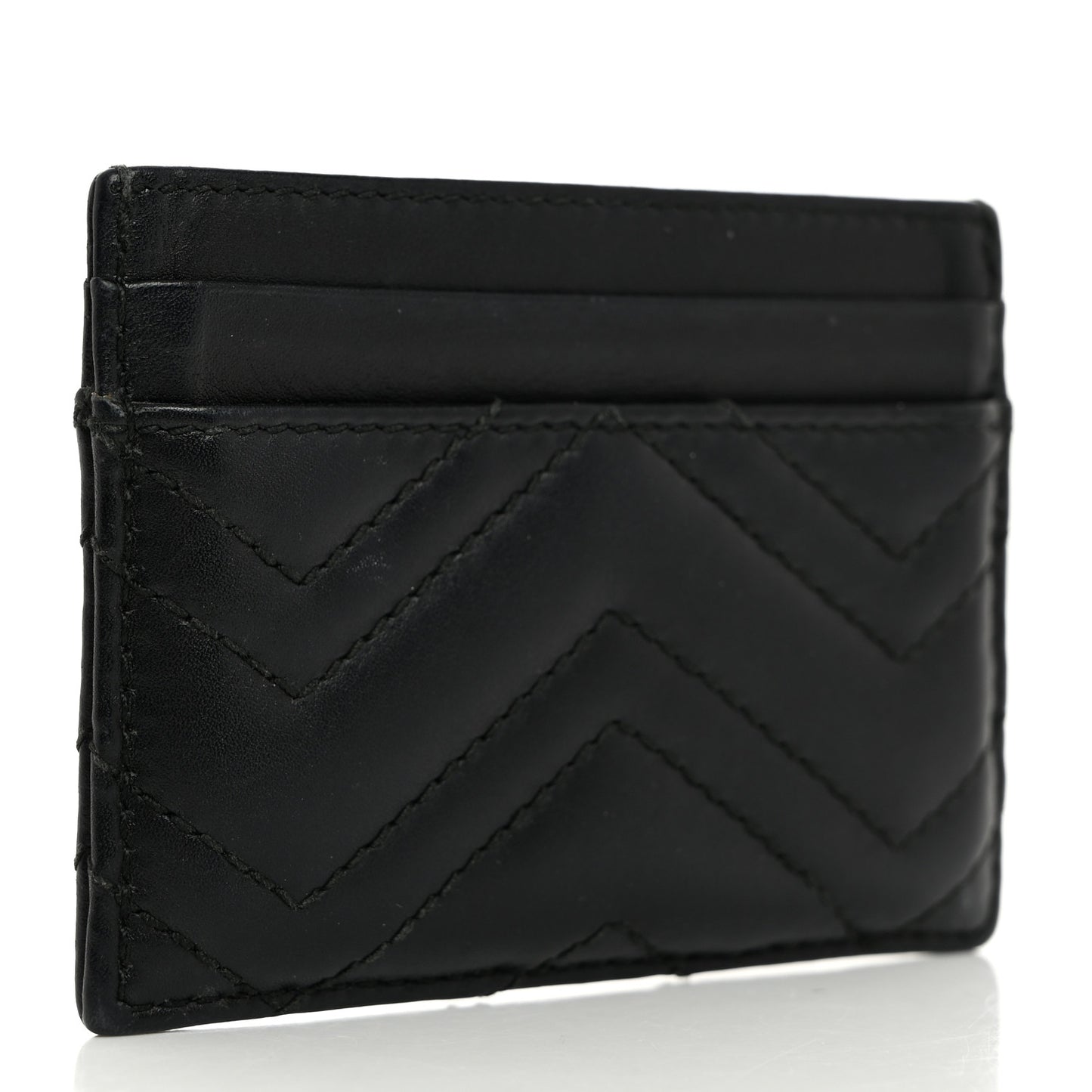 Calfskin Matelasse GG Marmont Card Holder Black