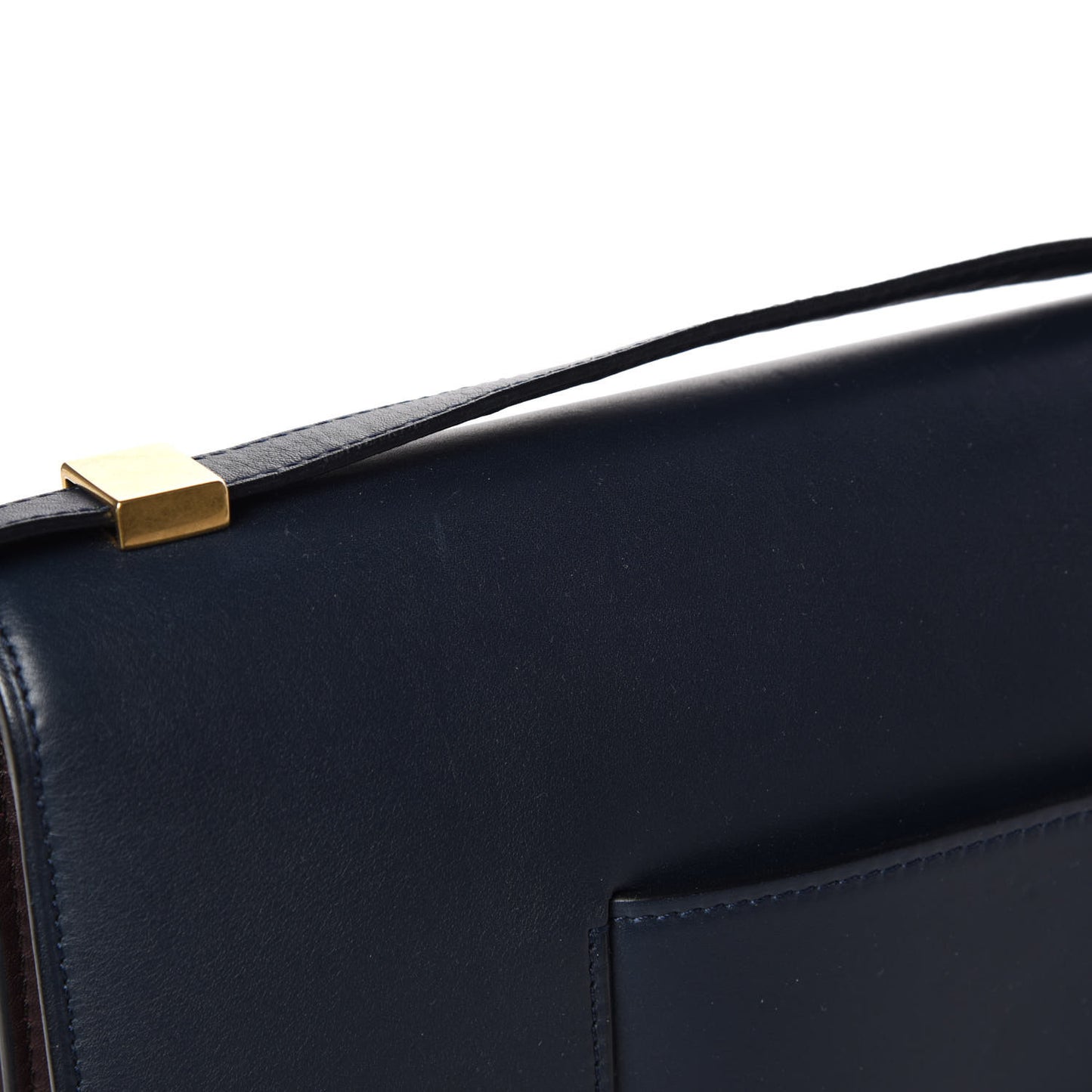 Calfskin Bicolor Medium Case Flap Navy Burgundy
