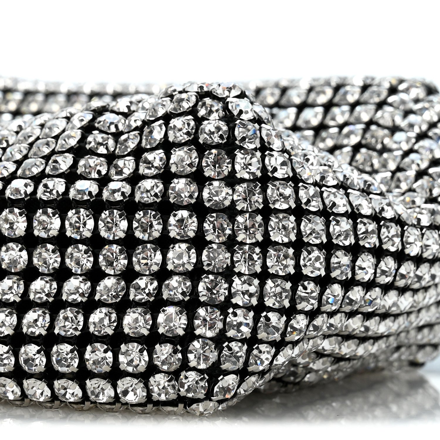 Alexander Wang Mesh Crystal Rhinestone Mini Heiress Pouch Black Silver 10 of 12