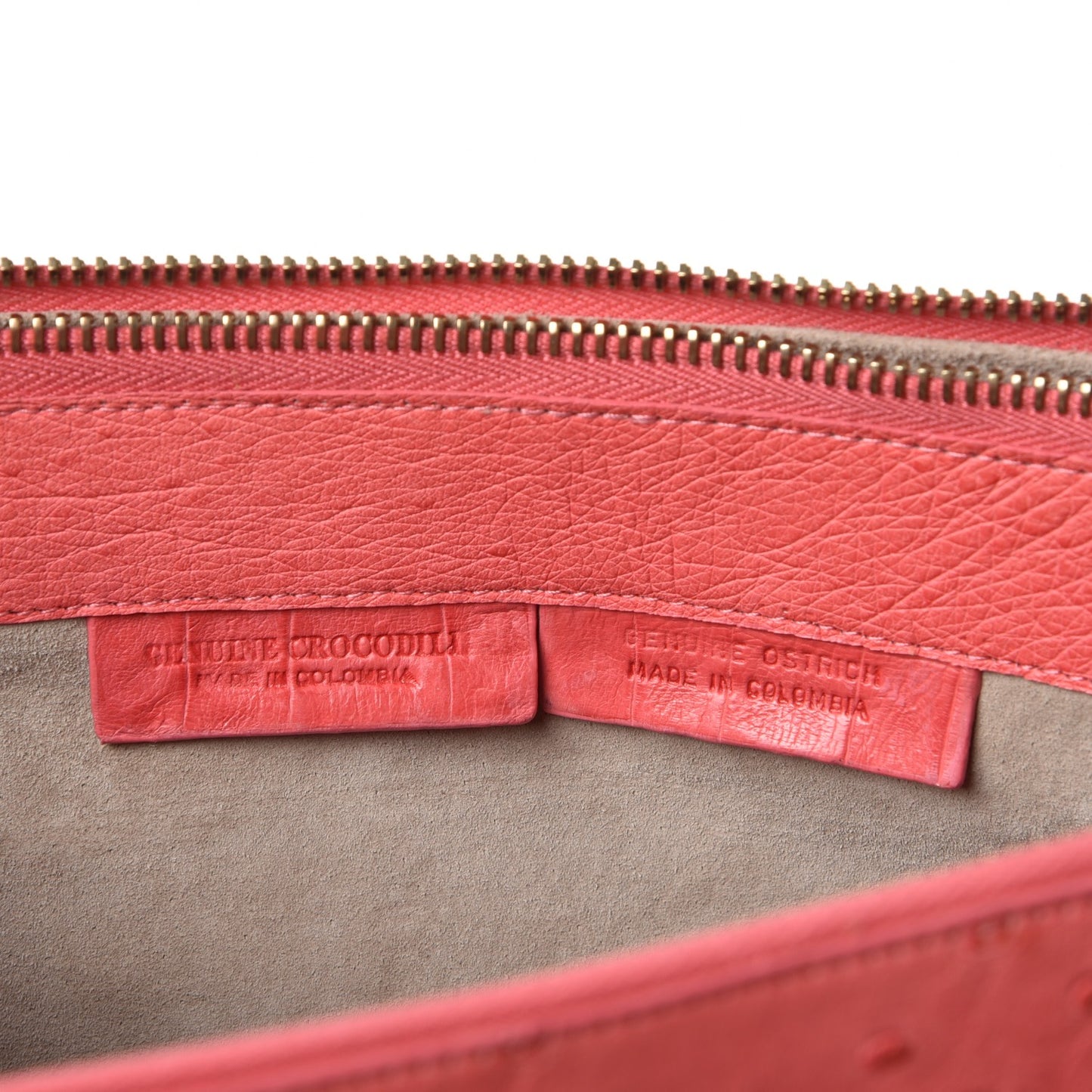 Ostrich Crocodile Cherry Tote Pink