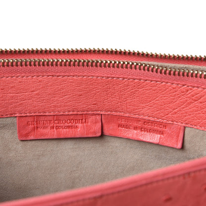 Nancy Gonzalez Ostrich Crocodile Cherry Tote Pink 8 of 9