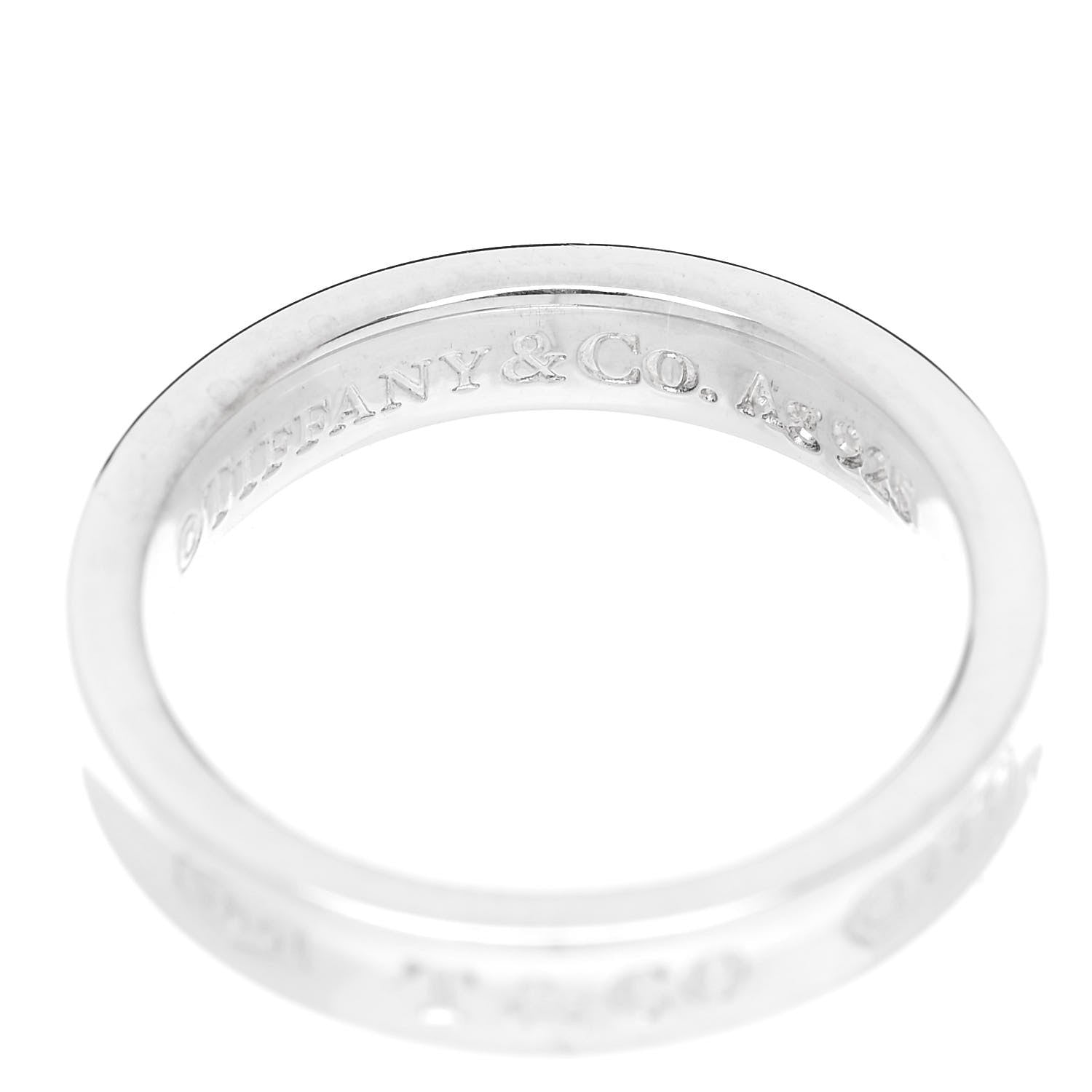 Tiffany Sterling Silver Narrow 1837 Band Ring 53 6.25 4 of 5