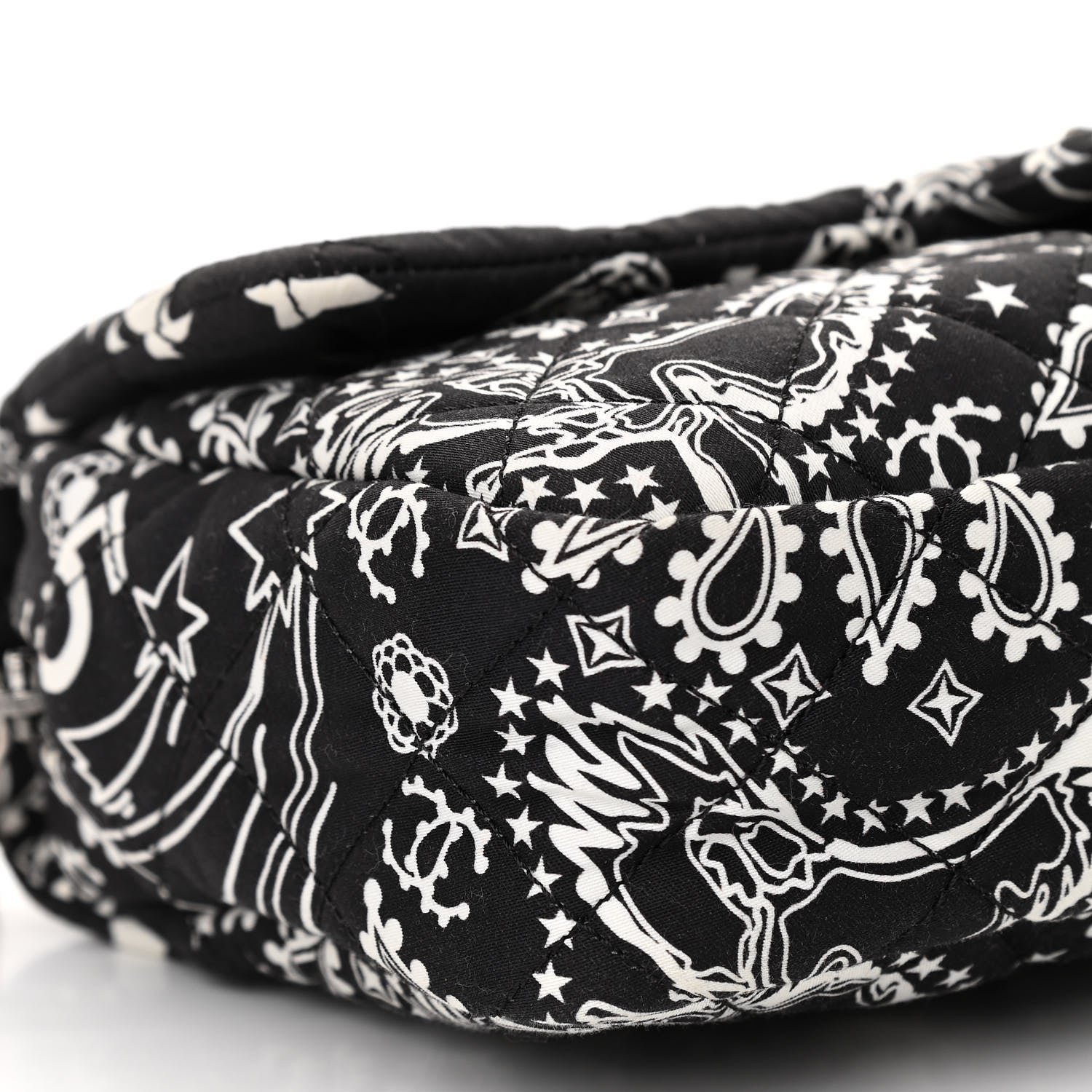 Chanel Cotton Quilted Paris Dallas Medium Bandana Flap Blue 9 of 10