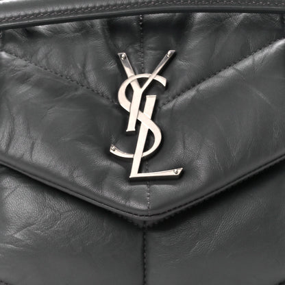 Saint Laurent Lambskin Quilted Small Loulou Puffer Monogram Chain Satchel Concrete 9 of 11