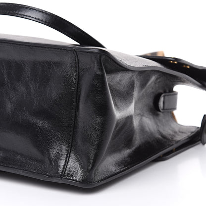 Fendi Agnello Old Shine Vitello Go Rain Large Flip Tote Black Marrone 10 of 11