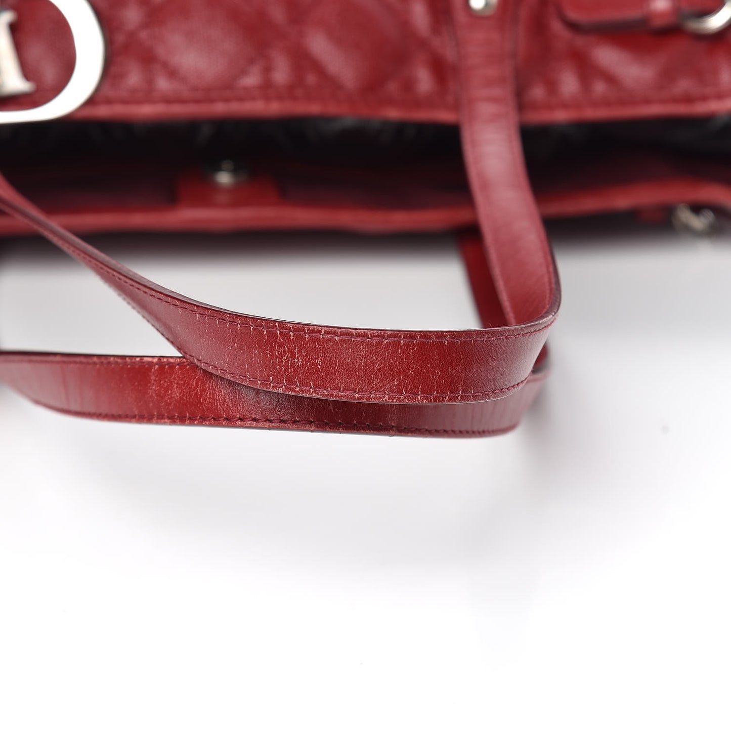 Coated Canvas Cannage Medium Panarea Tote Red