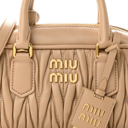 Miu Miu Nappa Matelasse Regular Arcadie Top Handle Bag Sabbia 7 of 9