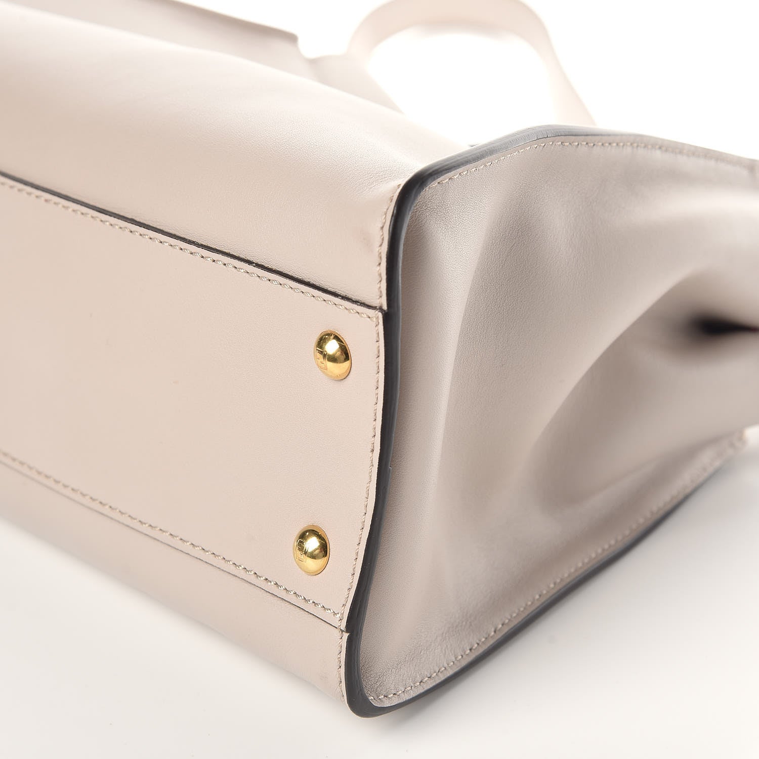 Fendi Vitello Seta Shiny Nappa Medium Peekaboo Iconic Satchel Grigio Polvere Magenta 5 of 9