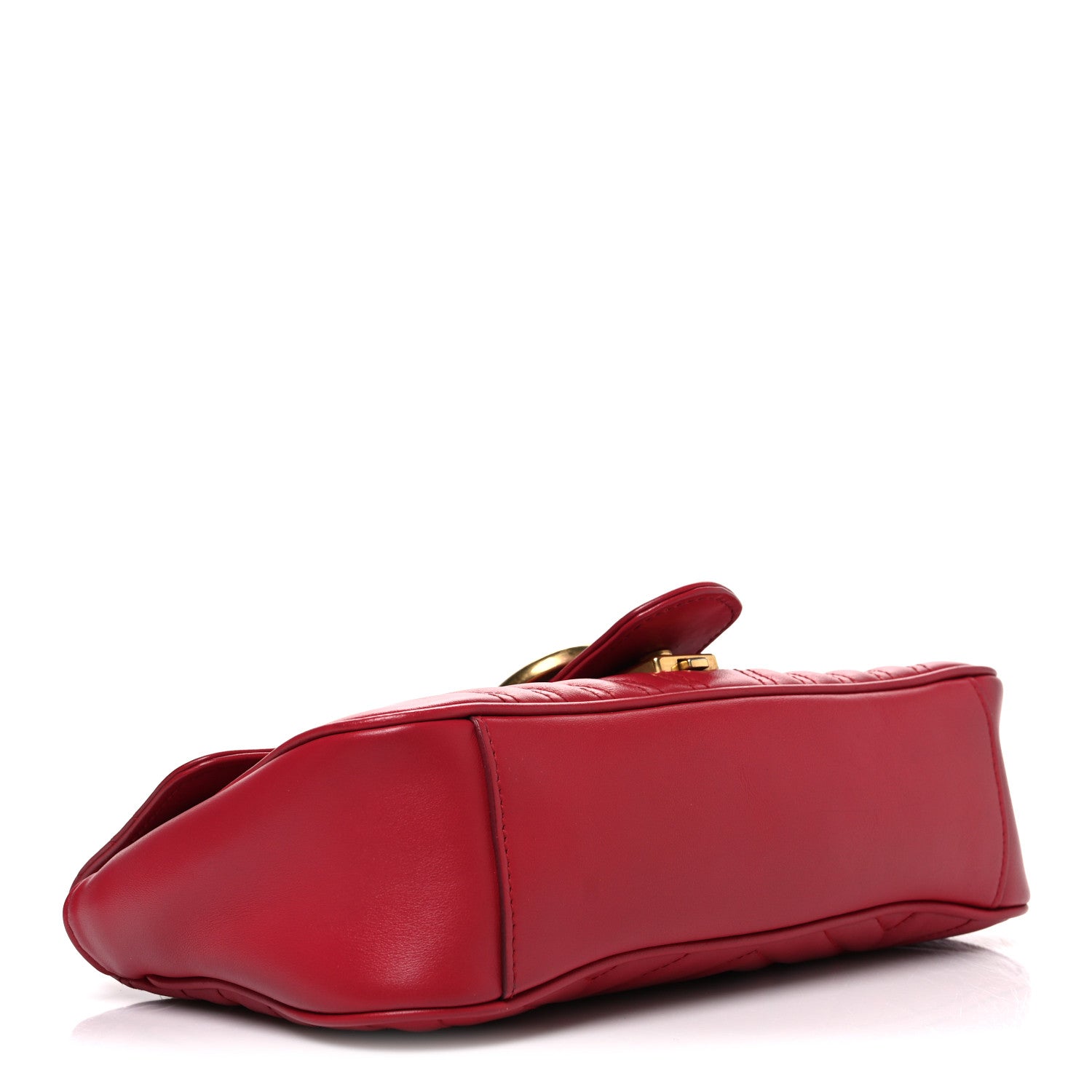 Gucci Calfskin Matelasse Small GG Marmont Shoulder Bag Hibiscus Red 4 of 11