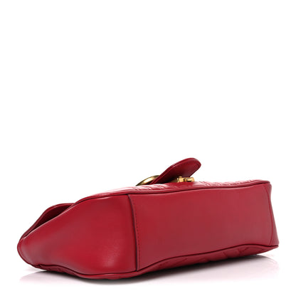 Gucci Calfskin Matelasse Small GG Marmont Shoulder Bag Hibiscus Red 4 of 11