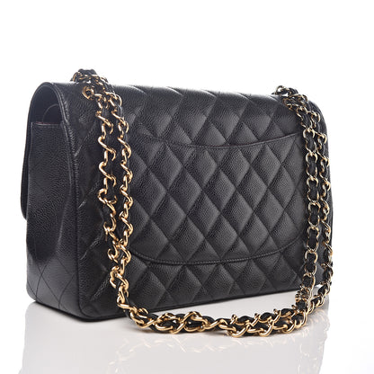 Chanel Caviar Quilted Jumbo Double Flap Black 2 of 9