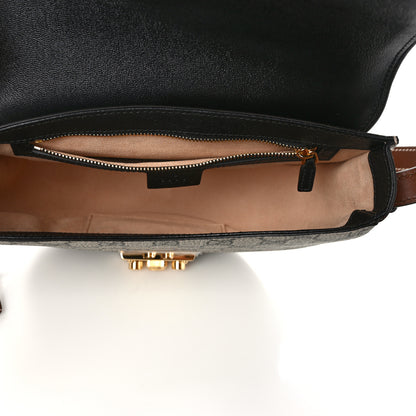 Gucci GG Supreme Monogram Calfskin Small Padlock Messenger Shoulder Bag Beige Black Cuir 5 of 9