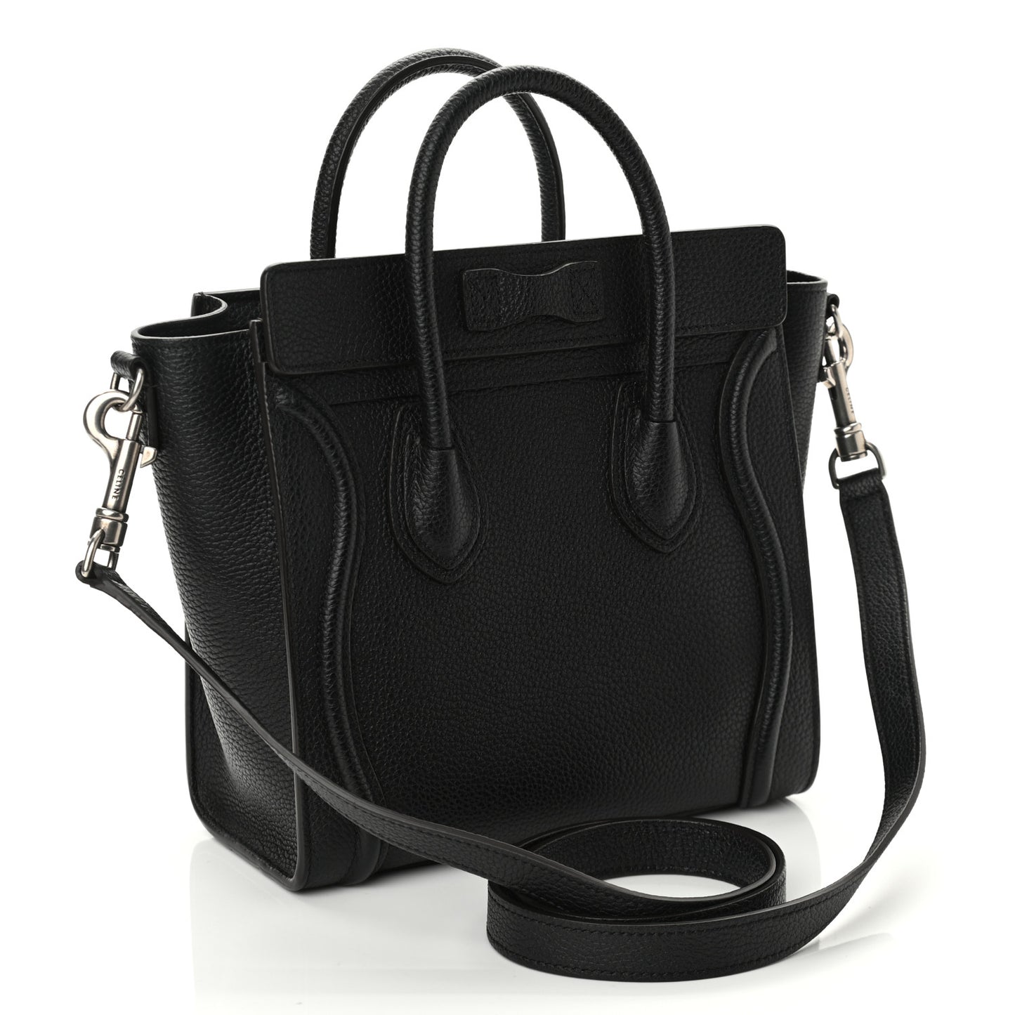 Drummed Calfskin Nano Luggage Black