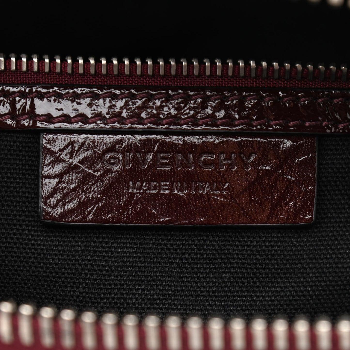 Crinkled Patent Calfskin Small Antigona Aubergine