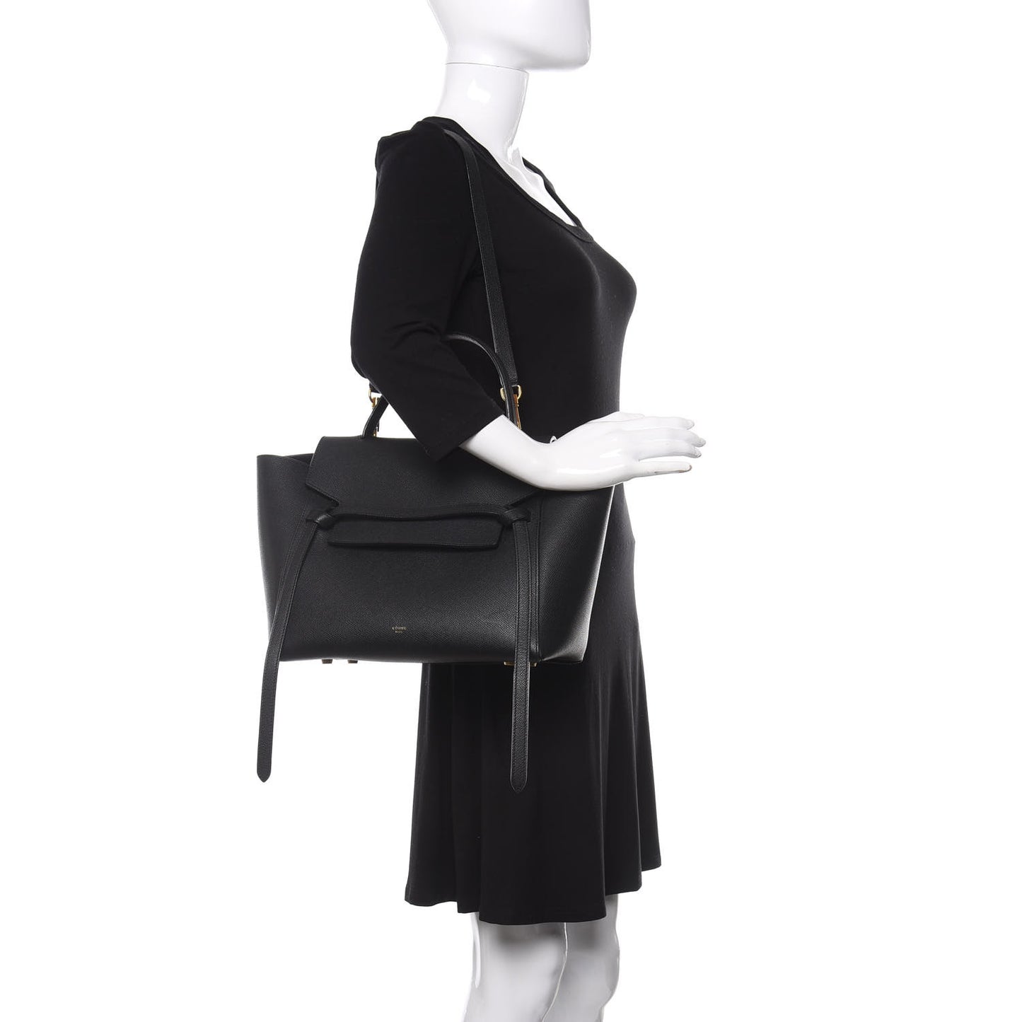 Baby Grained Calfskin Mini Belt Bag Black