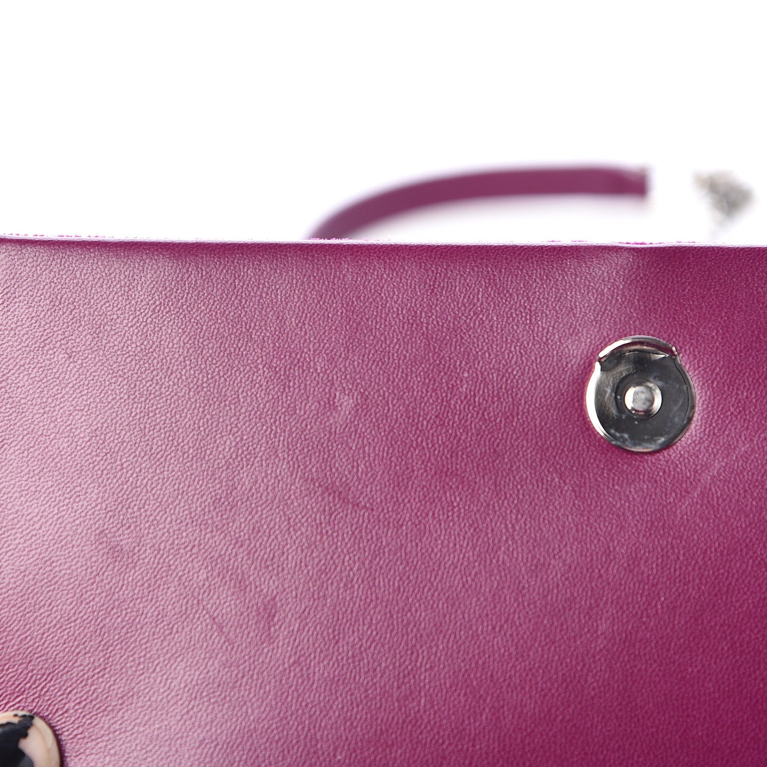 Saint Laurent Velvet Crystal Monogram Kate Tassel Shoulder Bag Fuchsia 10 of 12