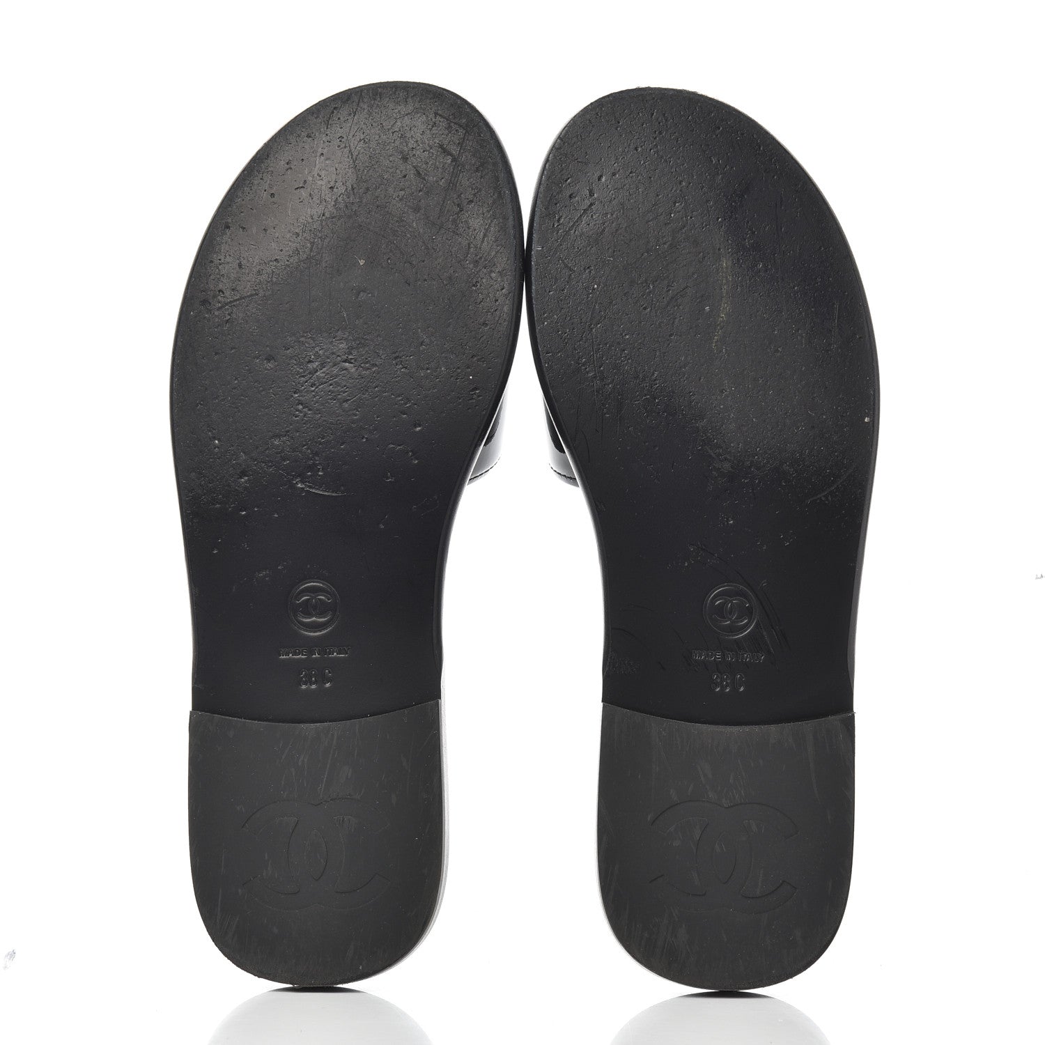 Chanel Patent Calfskin CC Slip On Mules 38 Black 5 of 11