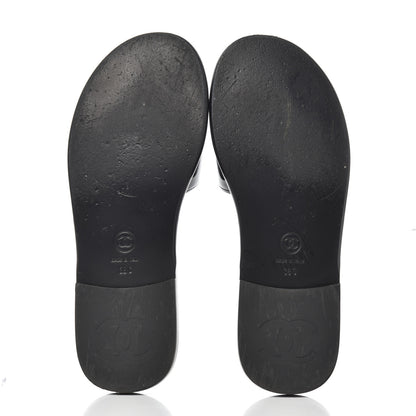 Chanel Patent Calfskin CC Slip On Mules 38 Black 5 of 11