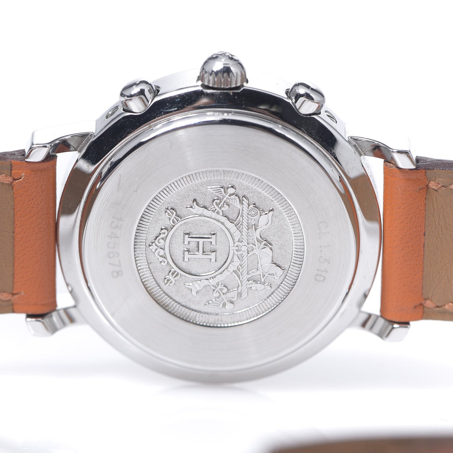Hermes Stainless Steel Swift 31mm Clipper Chronograph Quartz Watch Orange 7 of 7