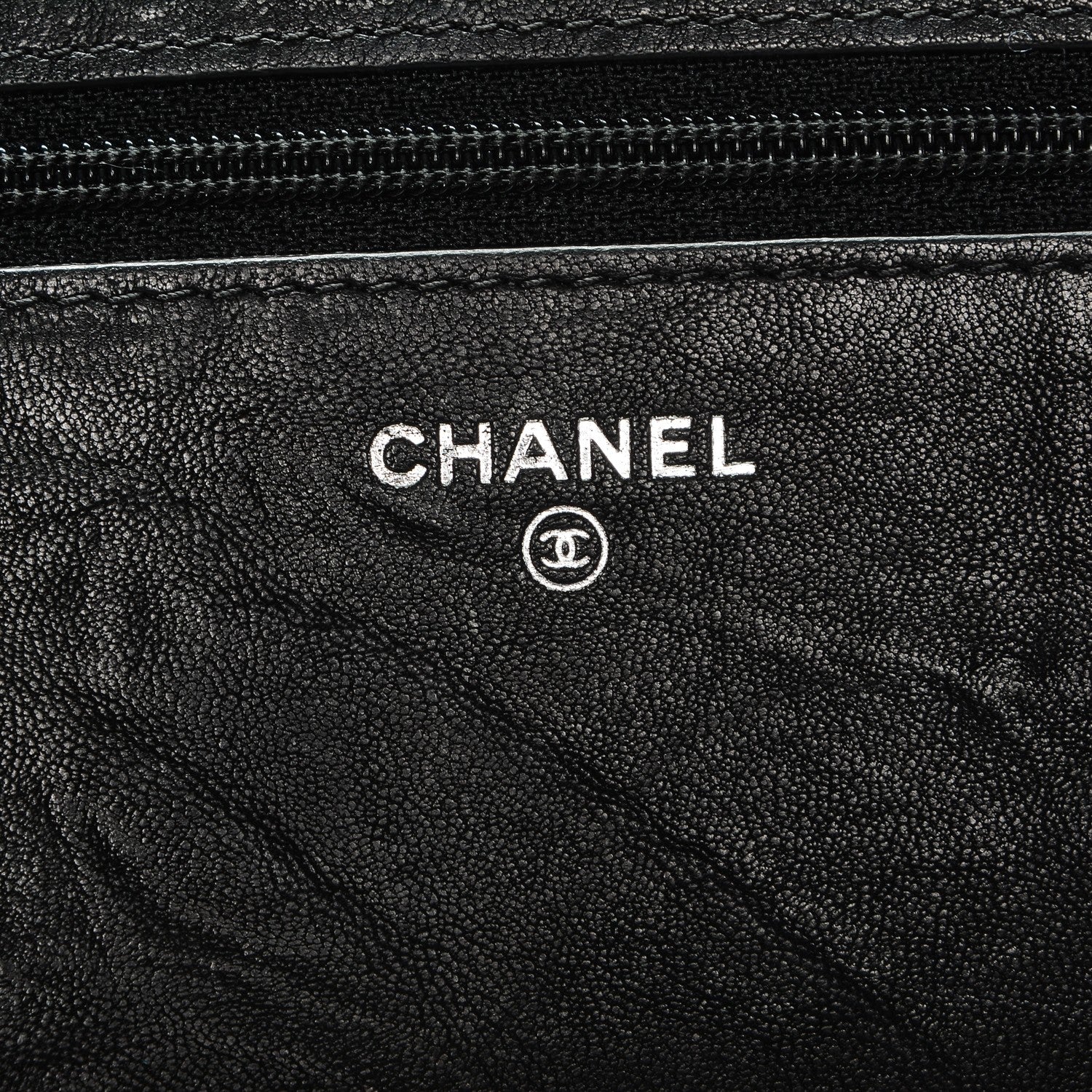 Chanel Crumpled Lambskin Studded Paris Dallas Wallet On Chain WOC Black 6 of 8