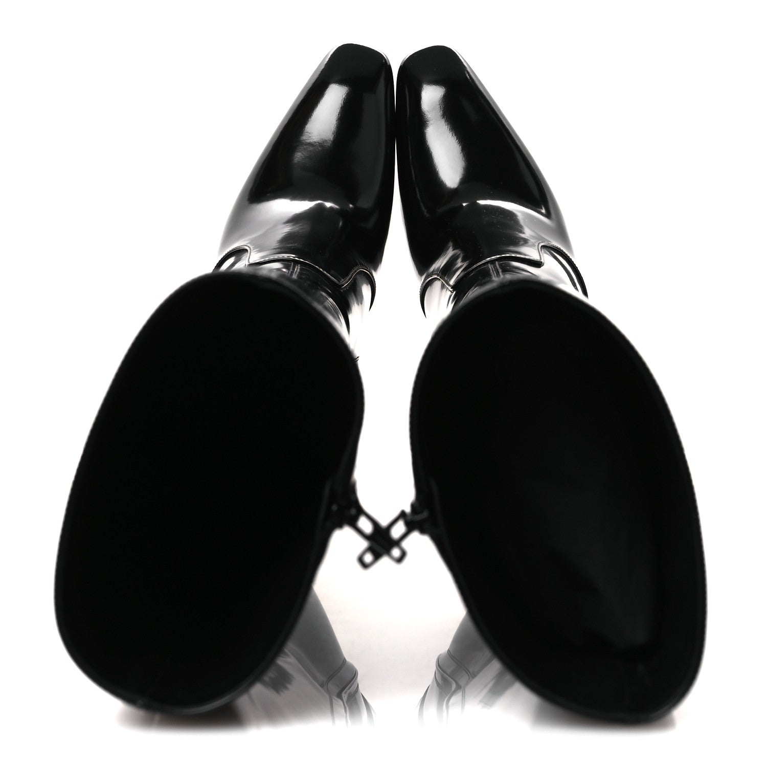 Saint Laurent Vitello Marilyn Auteuil 105 Knee High Zip Boots 38.5 Black 2 of 10