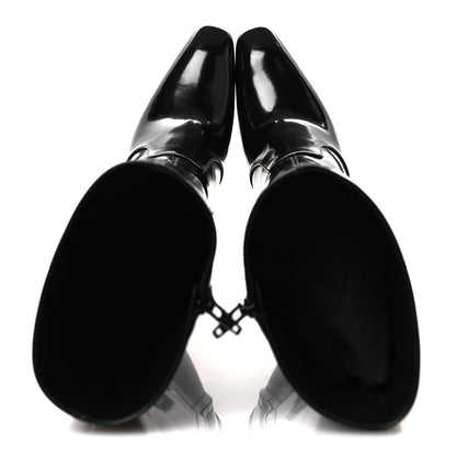 Saint Laurent Vitello Marilyn Auteuil 105 Knee High Zip Boots 38.5 Black 2 of 10