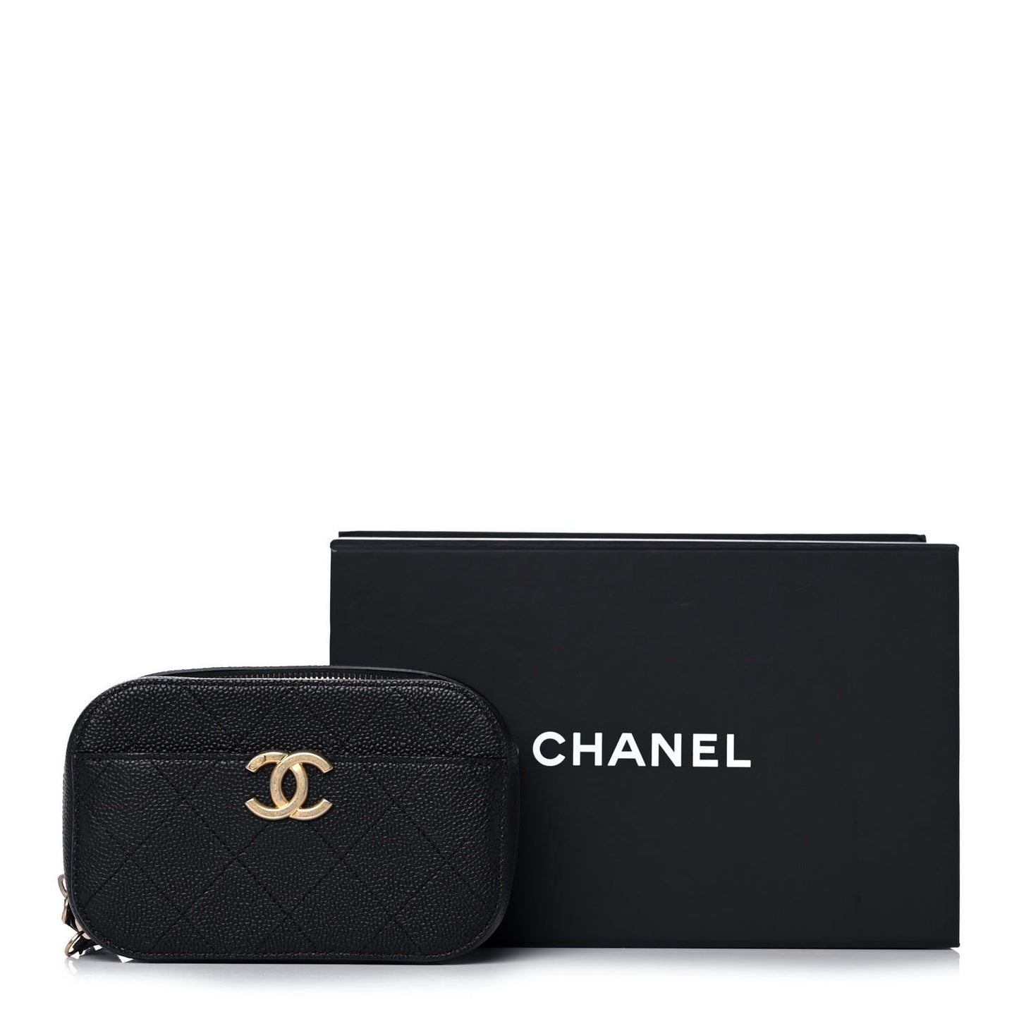Caviar Quilted Waist Bag Black