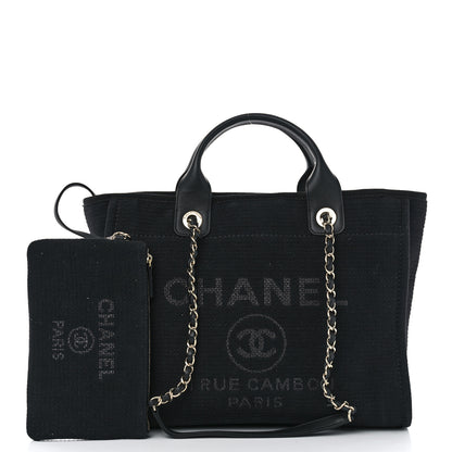 Chanel Mixed Fibers Medium Deauville Tote Black 2 of 12