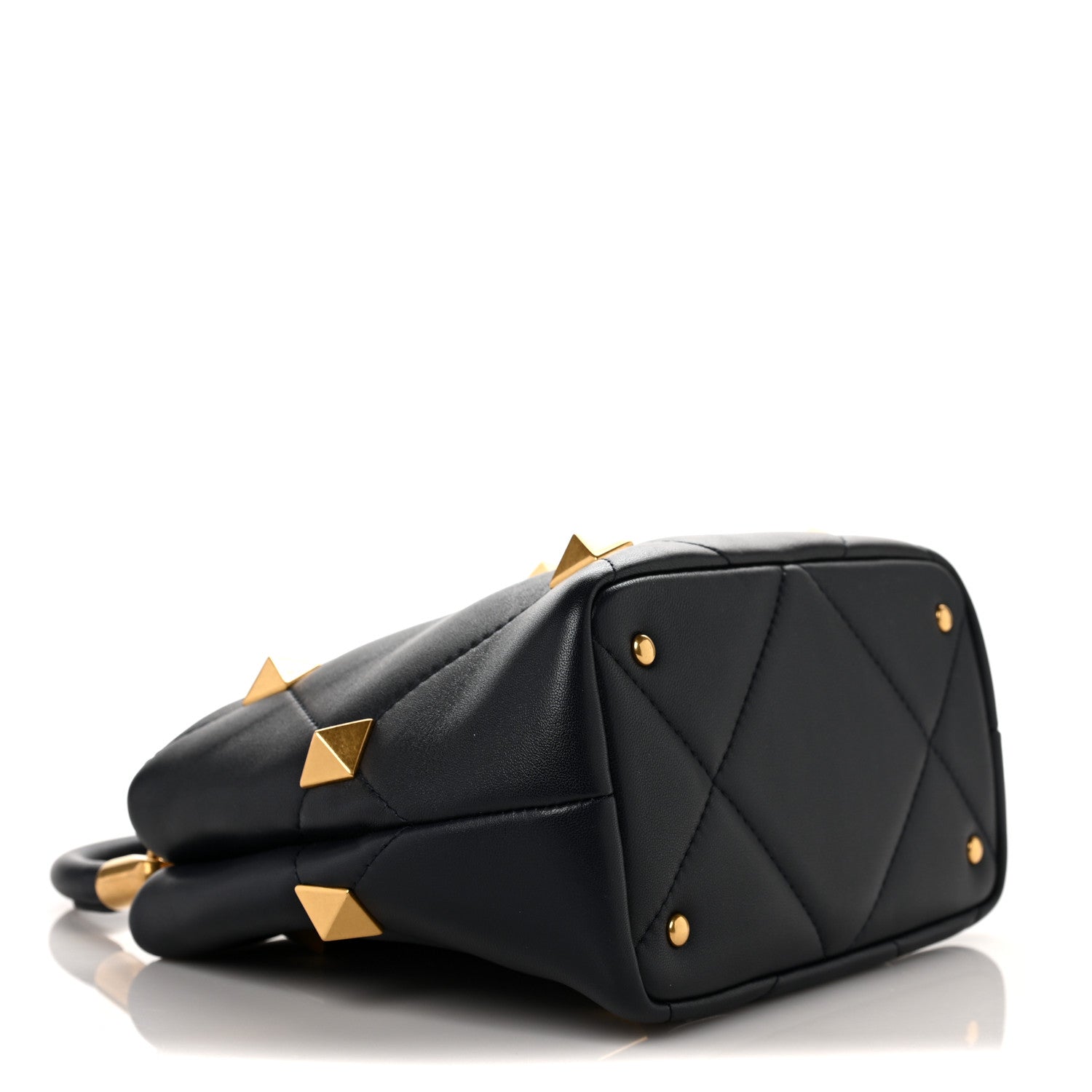 Valentino Garavani Nappa Small Roman Stud The Handle Bag Black 4 of 8
