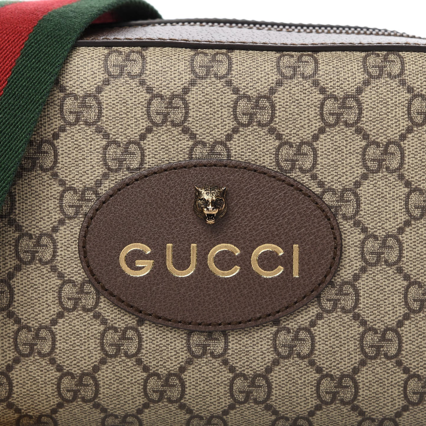 GG Supreme Monogram Web Neo Vintage Shoulder Bag Beige New Acero Crop