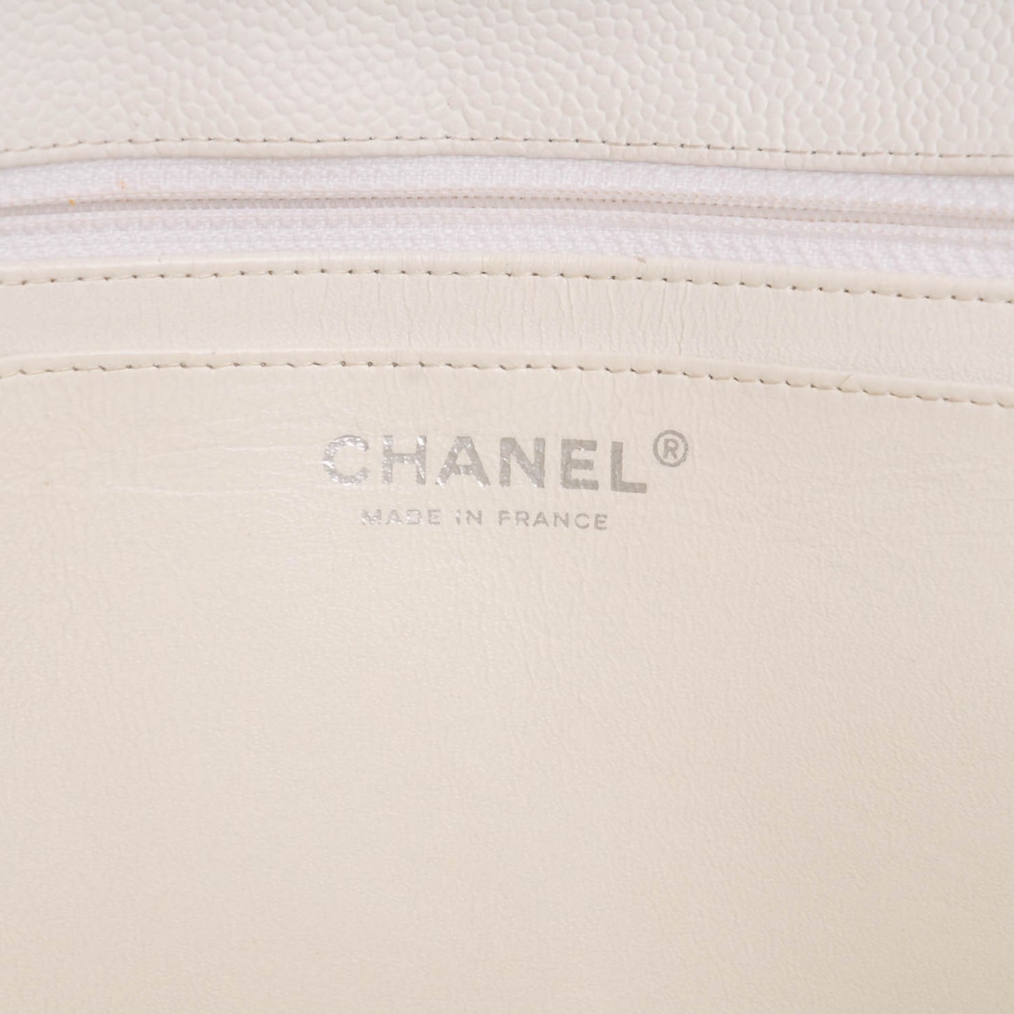 Caviar Quilted Jumbo Single Flap White