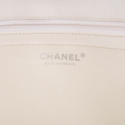Chanel Caviar Quilted Jumbo Single Flap White 7 of 8