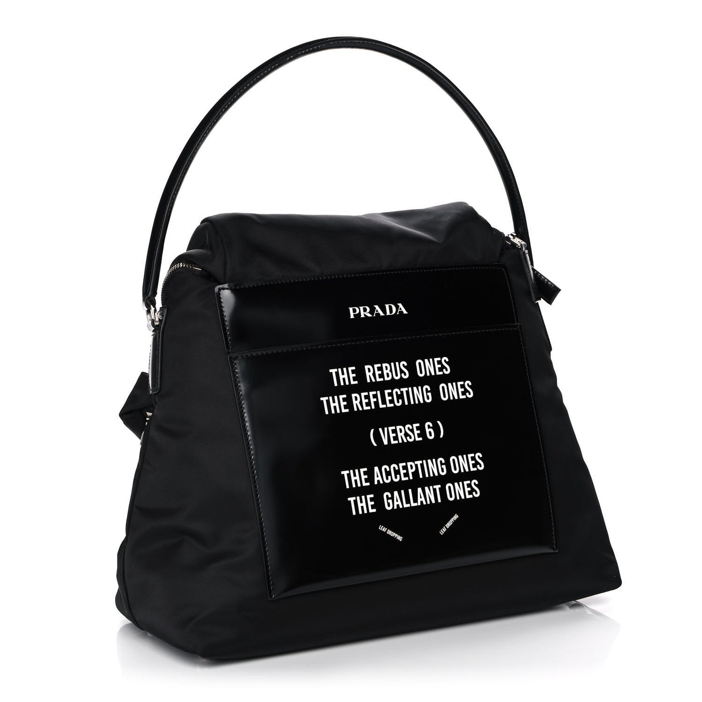 Nylon Tessuto Nappa Symbols Signaux Hobo Bag Black