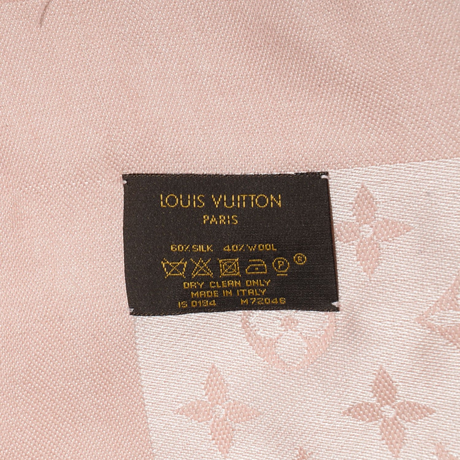 Louis Vuitton Silk Wool Monogram Denim Shawl Rose 5 of 5