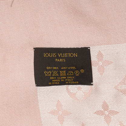 Louis Vuitton Silk Wool Monogram Denim Shawl Rose 5 of 5