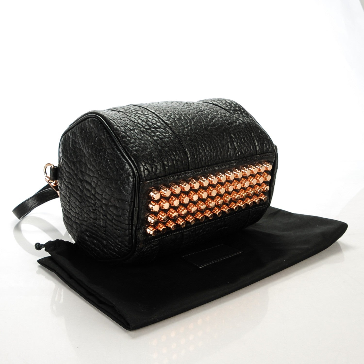Alexander Wang Pebbled Lambskin Rockie Black Rose Gold Hardware 4 of 8