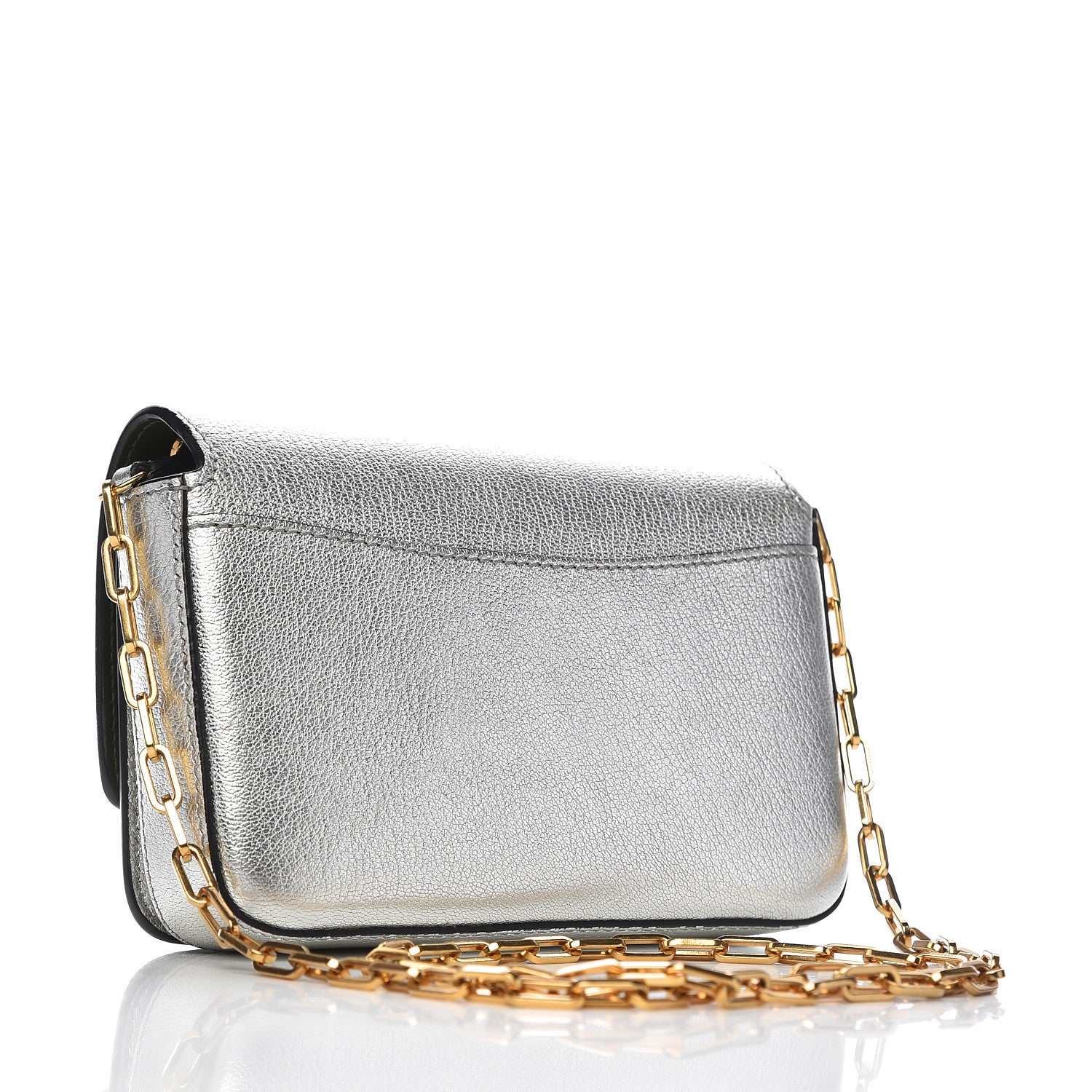 Burberry Metallic Hayes Goatskin D-Ring Mini Bag Silver 3 of 12