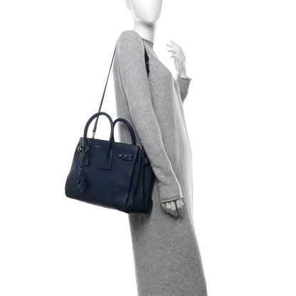 Saint Laurent Grained Calfskin Small Souple Sac De Jour Navy 2 of 10