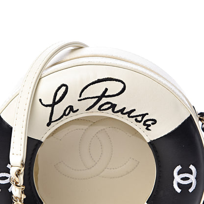Chanel Lambskin Coco Lifesaver Round Bag Black White 11 of 11