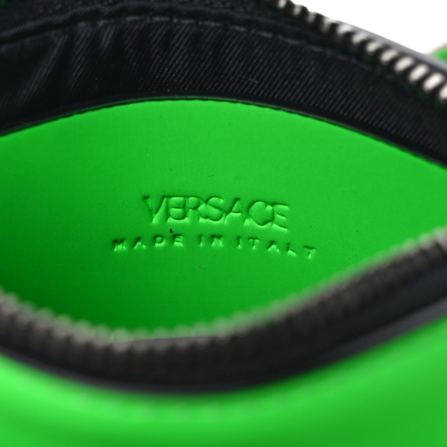 Versace Rubber Calfskin Medusa Key Pouch Neon Green 6 of 6