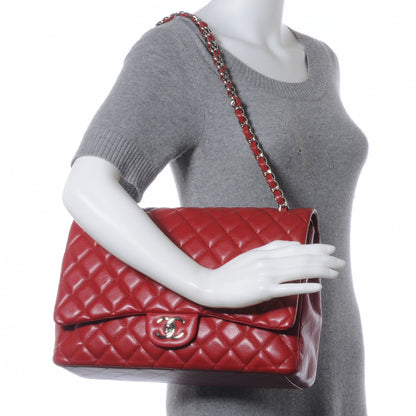 Chanel Caviar Quilted Maxi Double Flap Red 2 of 8