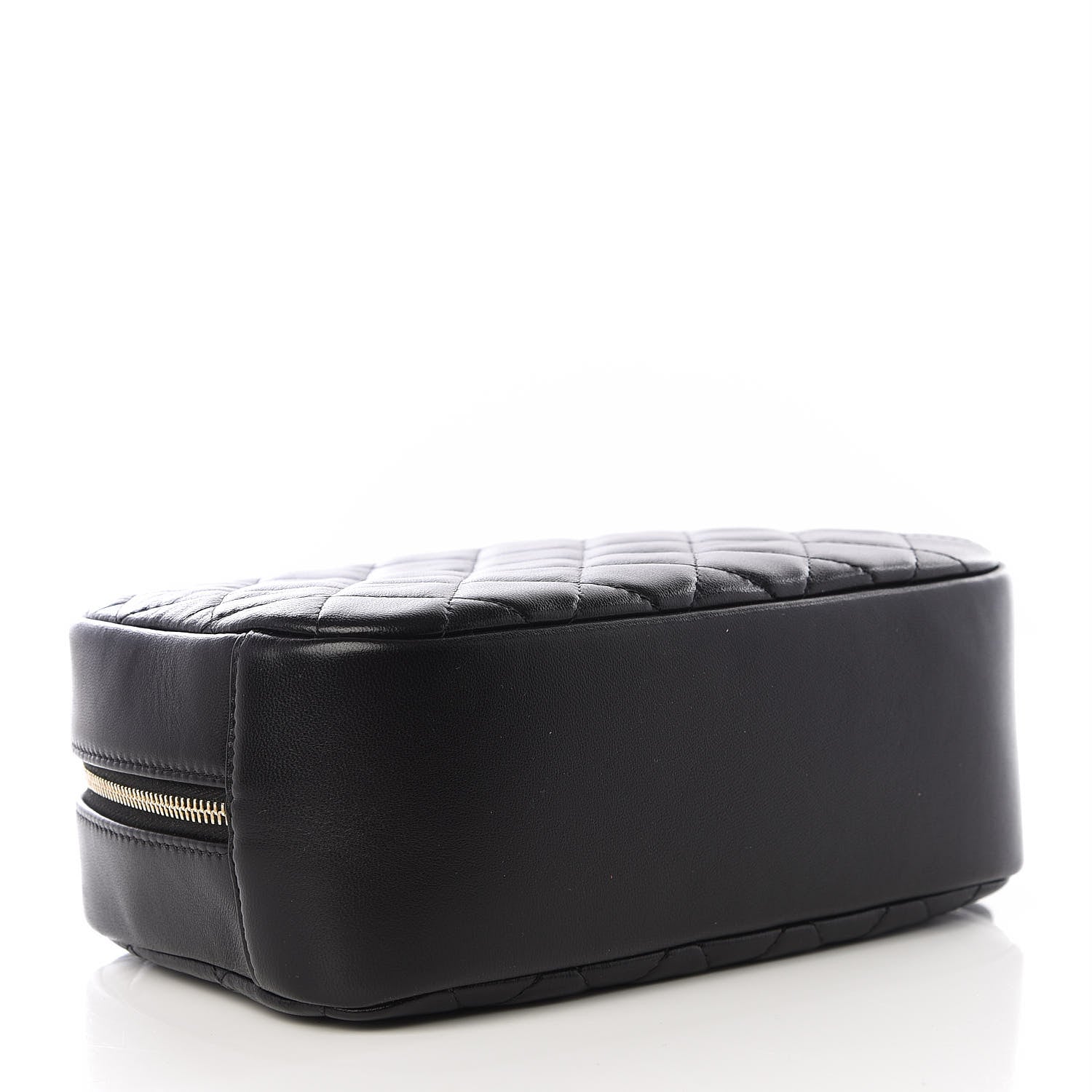 Chanel Lambskin Quilted Medium Curvy Pouch Cosmetic Case Black 3 of 9