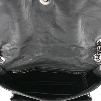 Saint Laurent Crinkled Calfskin Matelasse Monogram Baby Niki Chain Satchel Storm 5 of 11