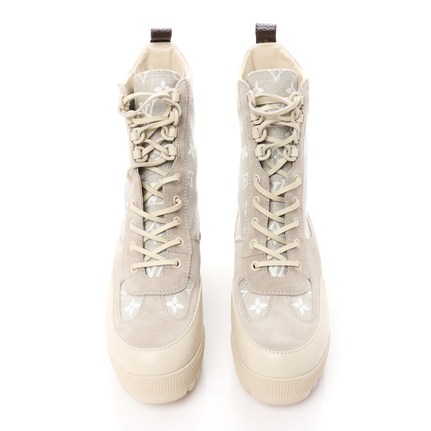 Suede Calfskin Laureate Platform Desert Boots 41 Beige