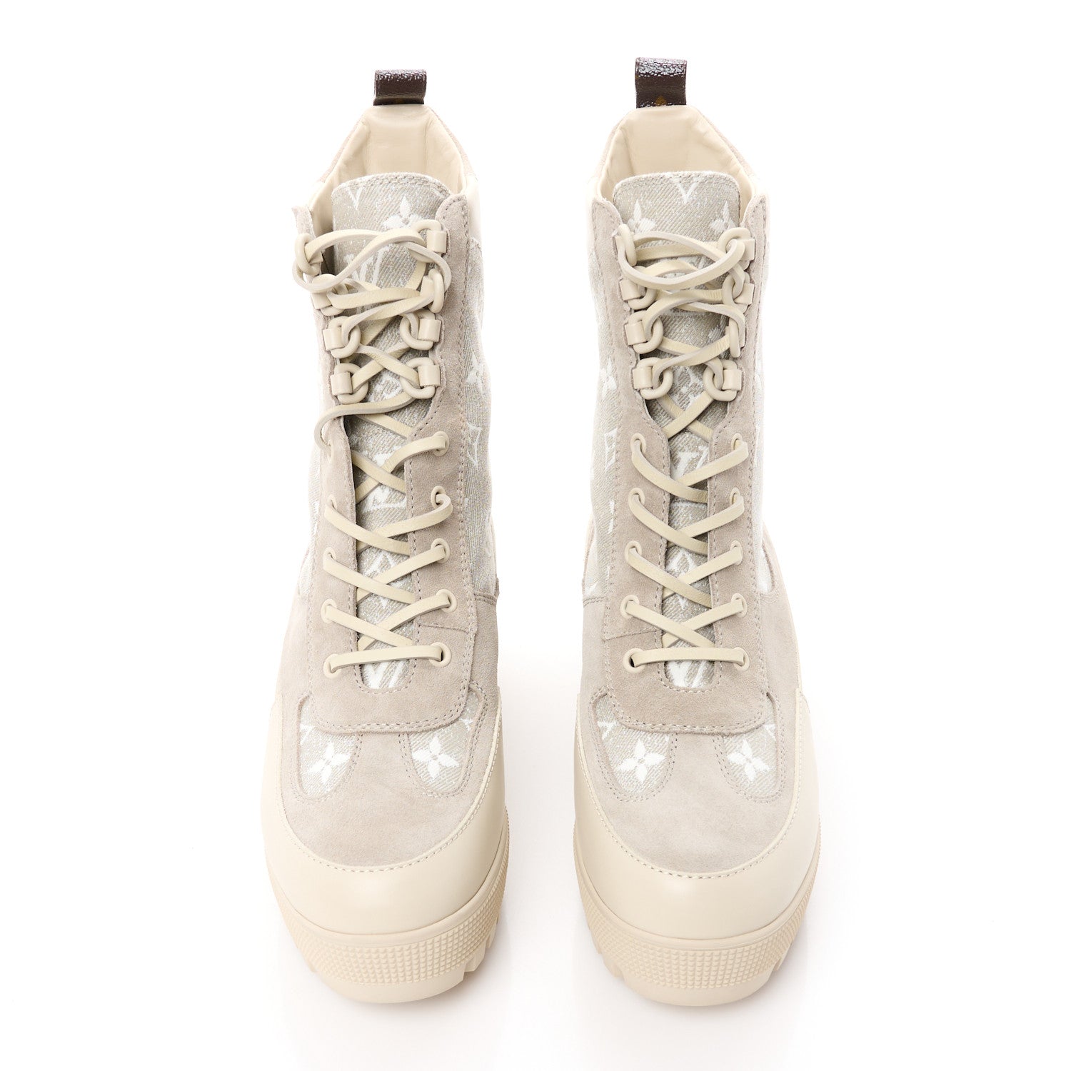 Louis Vuitton Suede Calfskin Laureate Platform Desert Boots 41 Beige 2 of 8