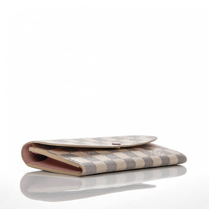 Louis Vuitton Damier Azur Emilie Wallet Rose Ballerine 4 of 6
