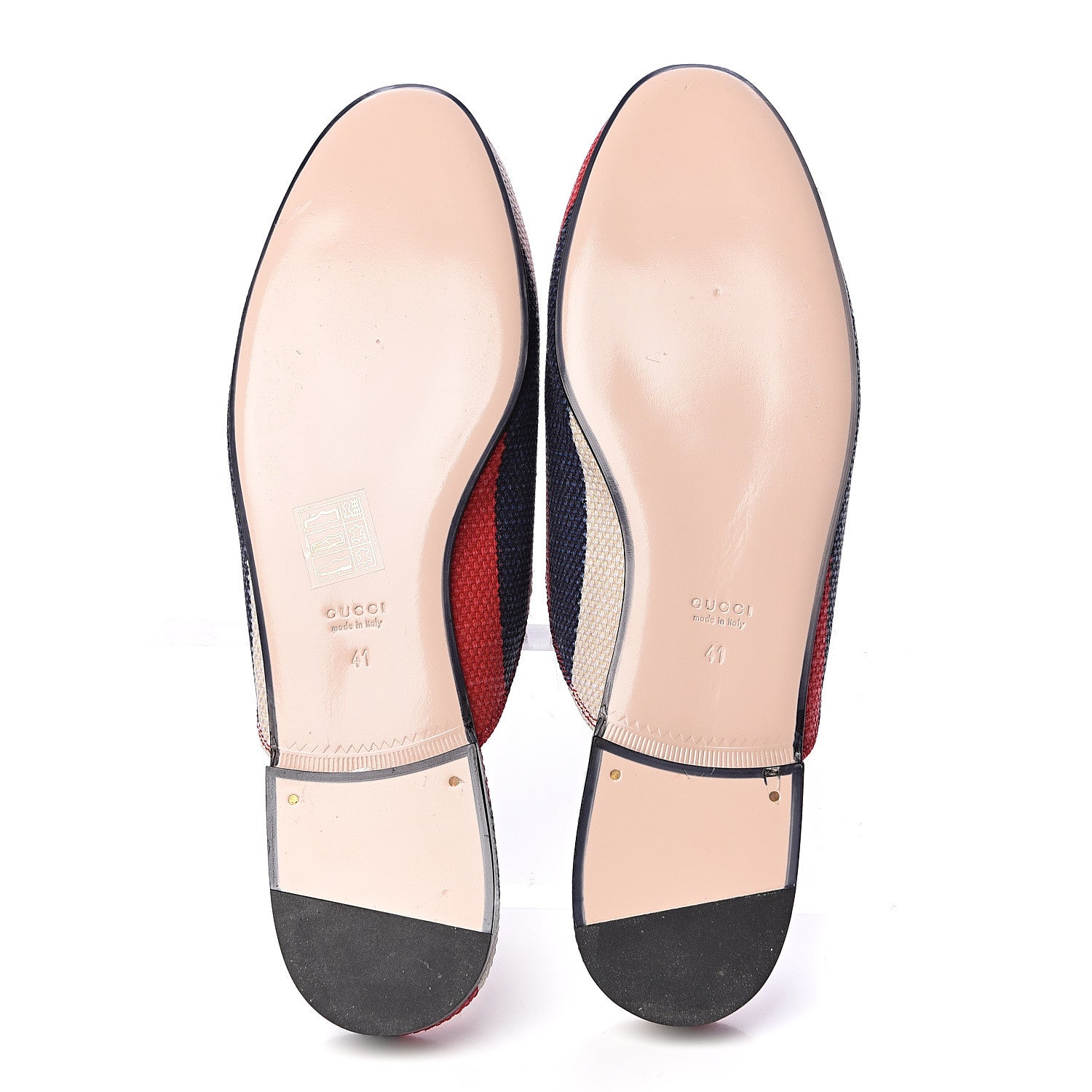 Gucci Canvas Sylvie Stripe Womens Princetown Slippers 41 Mystic White Hibiscus Red Maritime 8 of 10