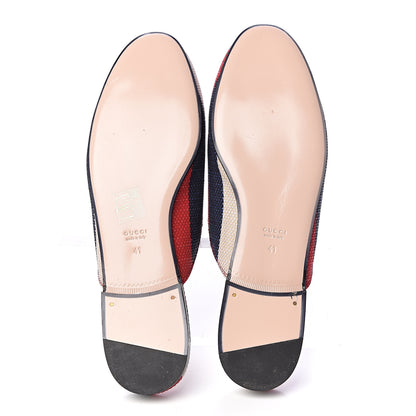 Gucci Canvas Sylvie Stripe Womens Princetown Slippers 41 Mystic White Hibiscus Red Maritime 8 of 10