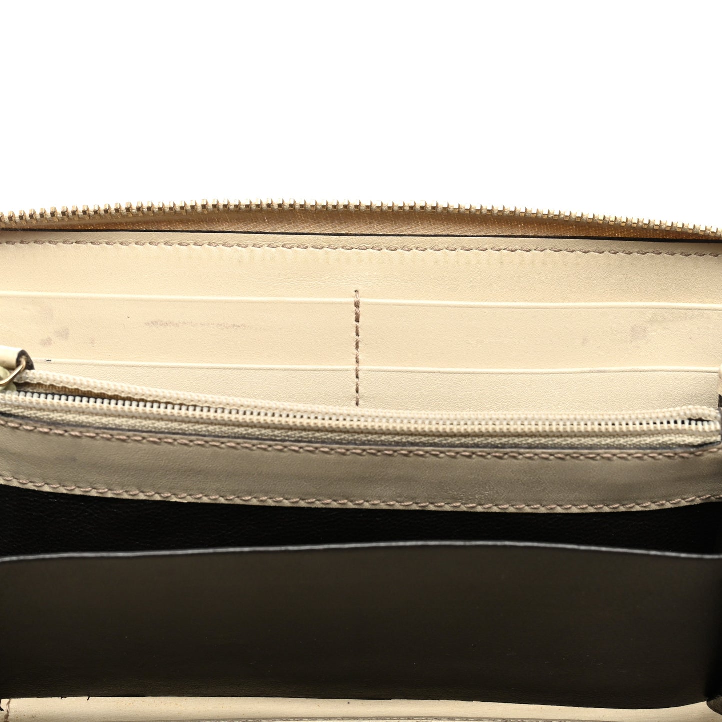 Guccissima Margaux Calfskin Metal Bar Zip Around Wallet White