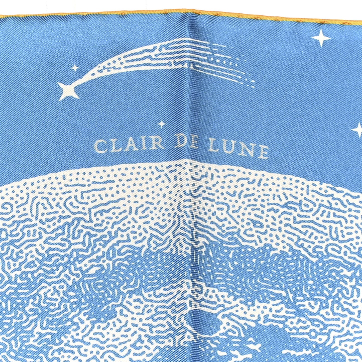 Silk Clair De Lune Double Face Scarf 90 Black Jaune D'Or Bleu